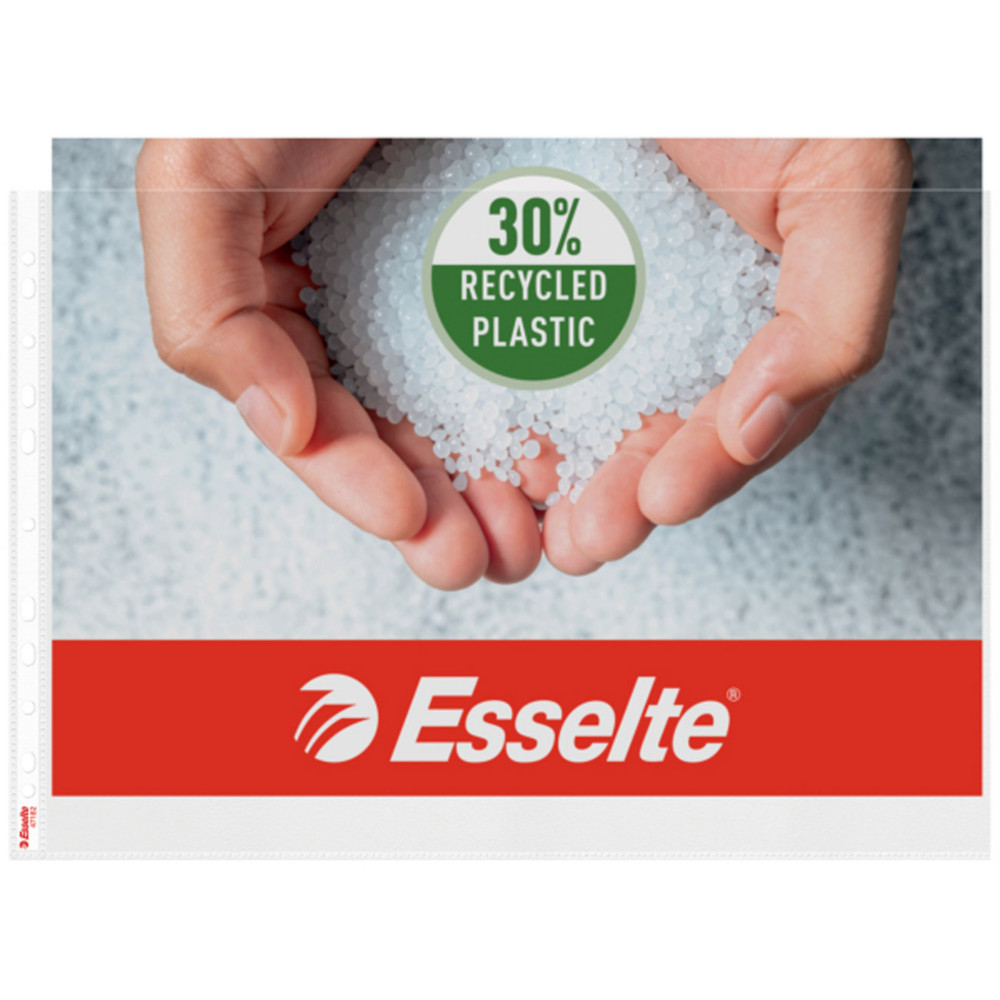 Esselte Pochettes perfores transparentes - Format paysage A3 - PP recycl - Grain - 85 - Lot de 10