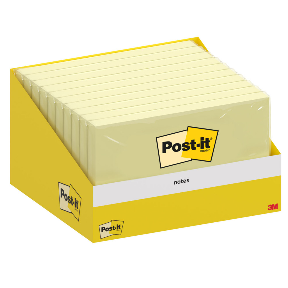 Post-it Notes repositionnables 127 x 76 mm - Jaune - Bloc de 100 feuilles