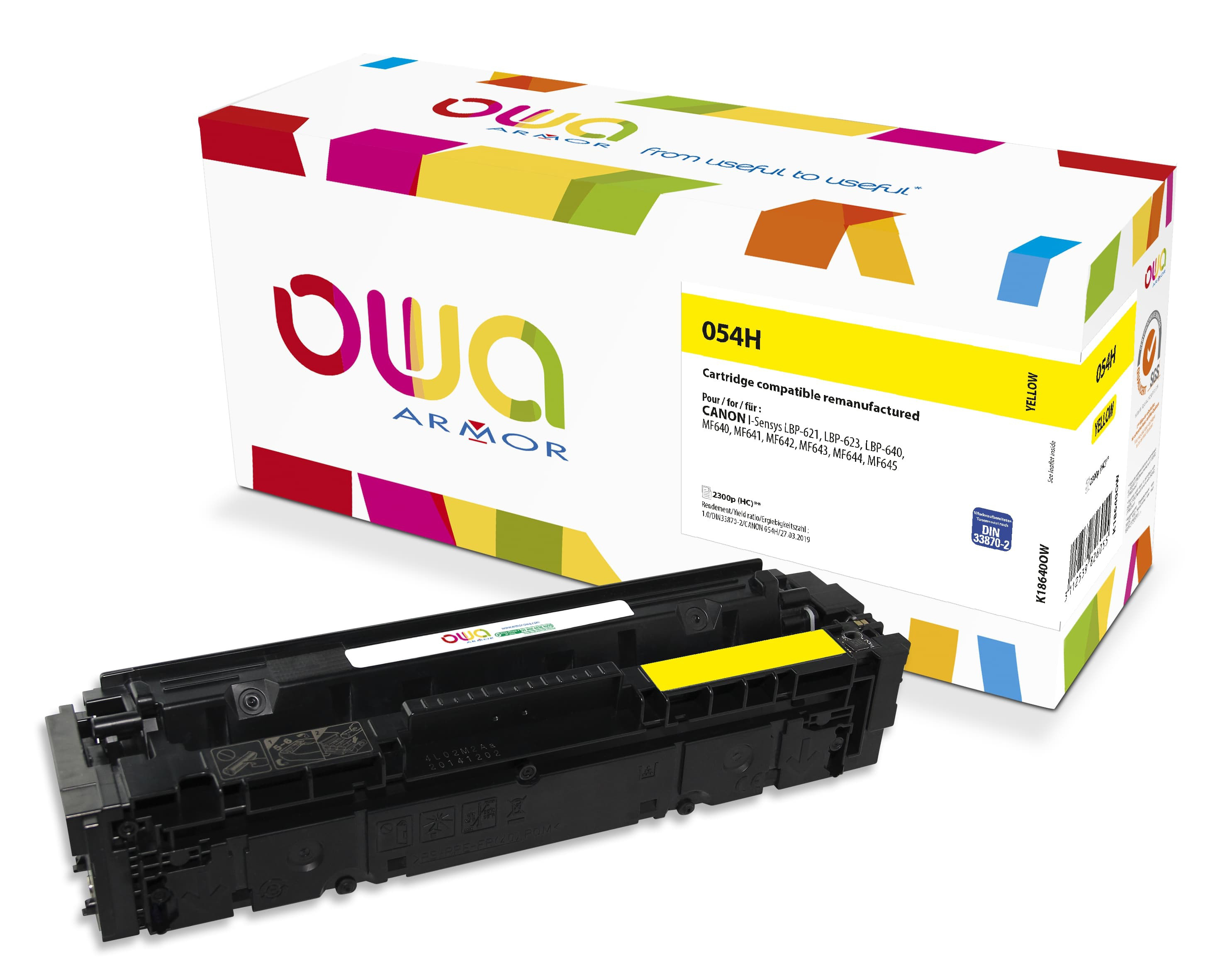 OWA Toner compatible CANON 3025C002 - 054H - K18640OW - Jaune