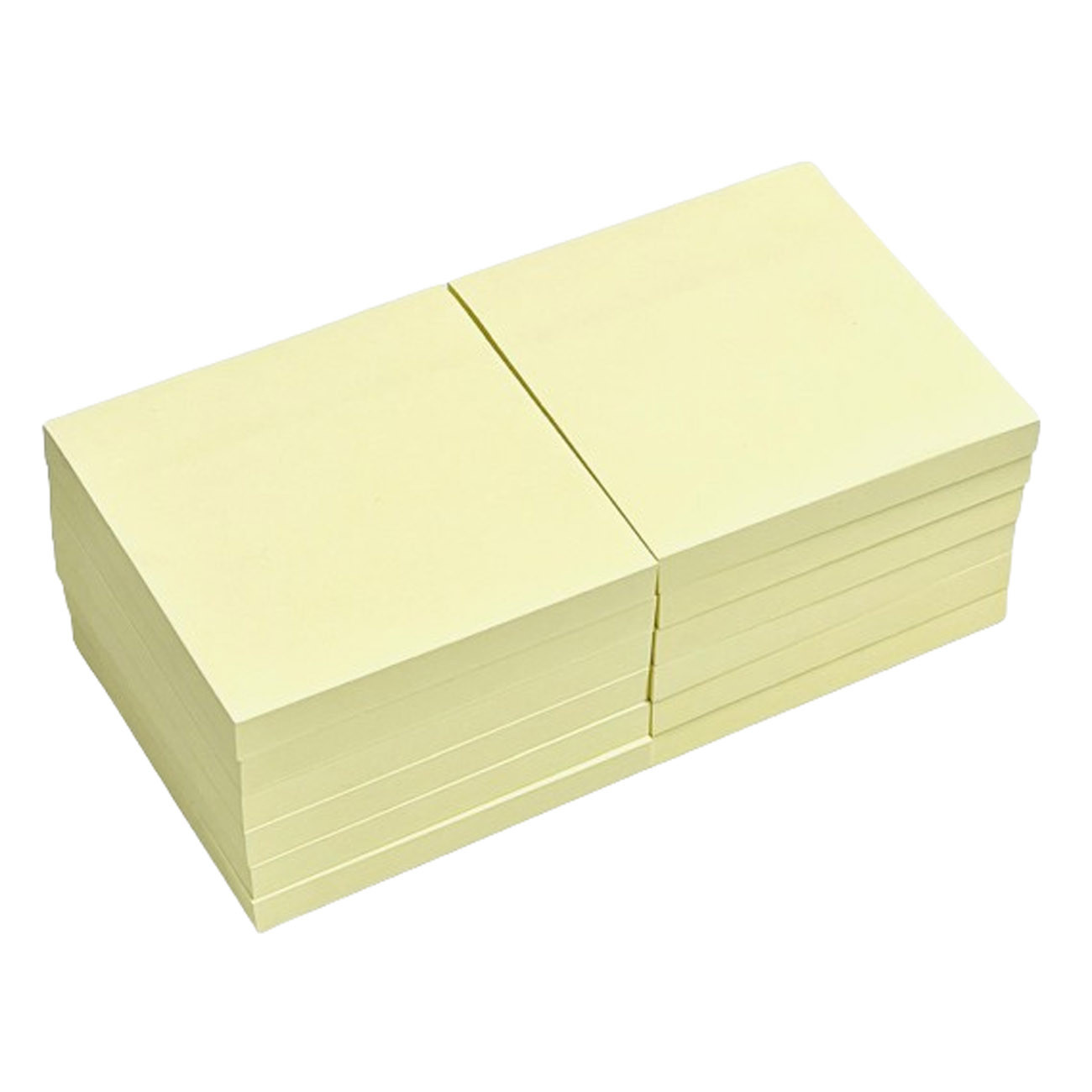 MONDOFFICE Notes repositionnables sticky 76 x 76 mm - Jaune Pastel - Lot 12 blocs de 100 feuilles