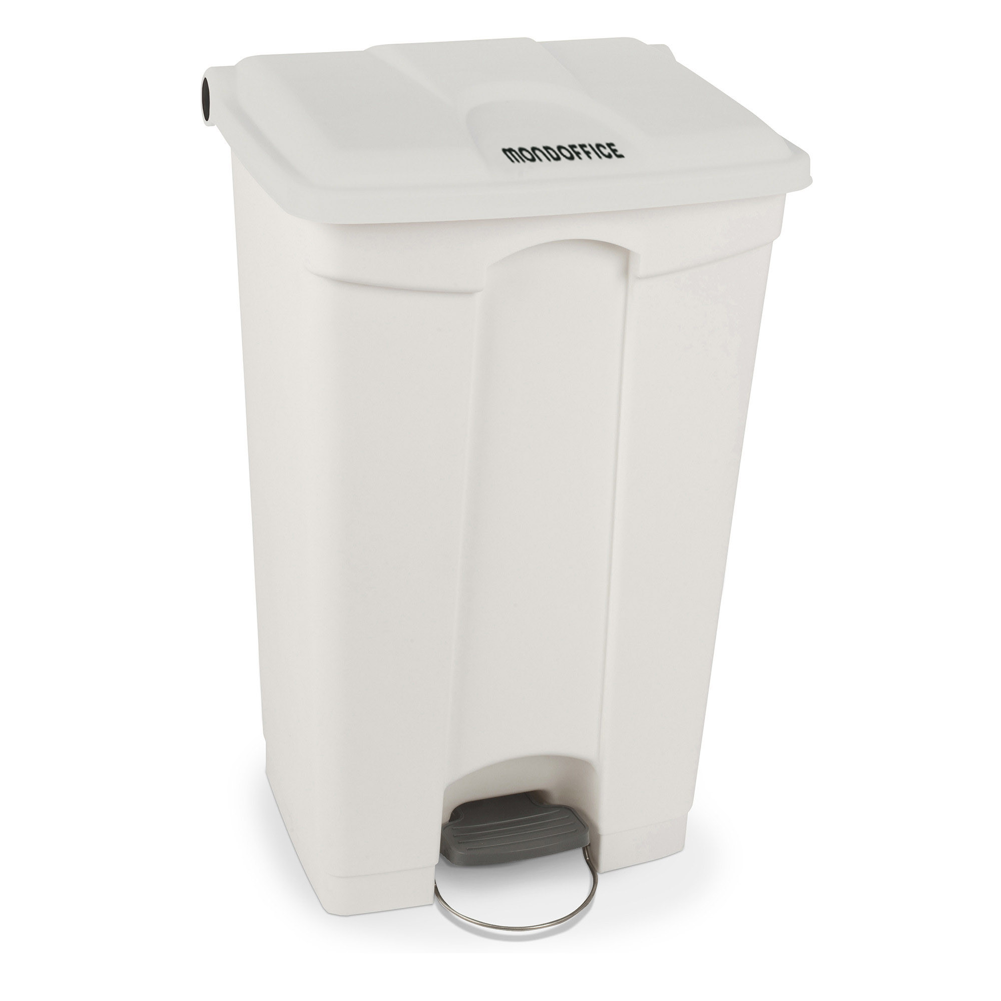 MONDOFFICE Poubelle à pédale en plastique 90L blanc