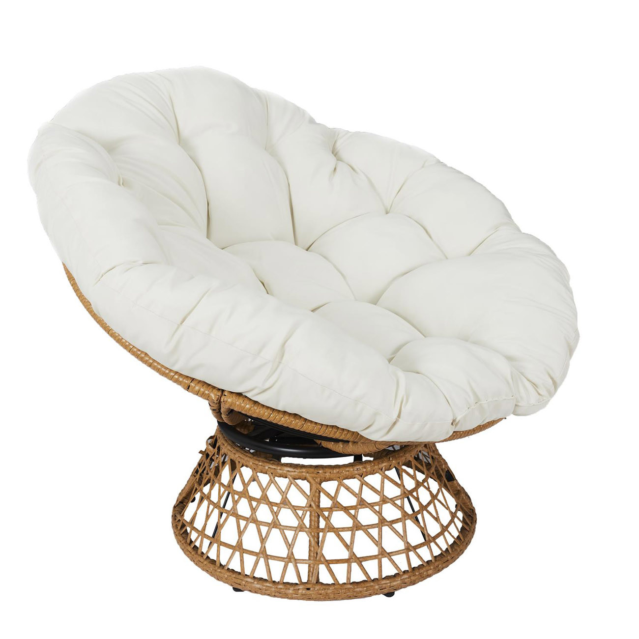 Fauteuil Noli pied rotatif 360° avec coussin - Blanc