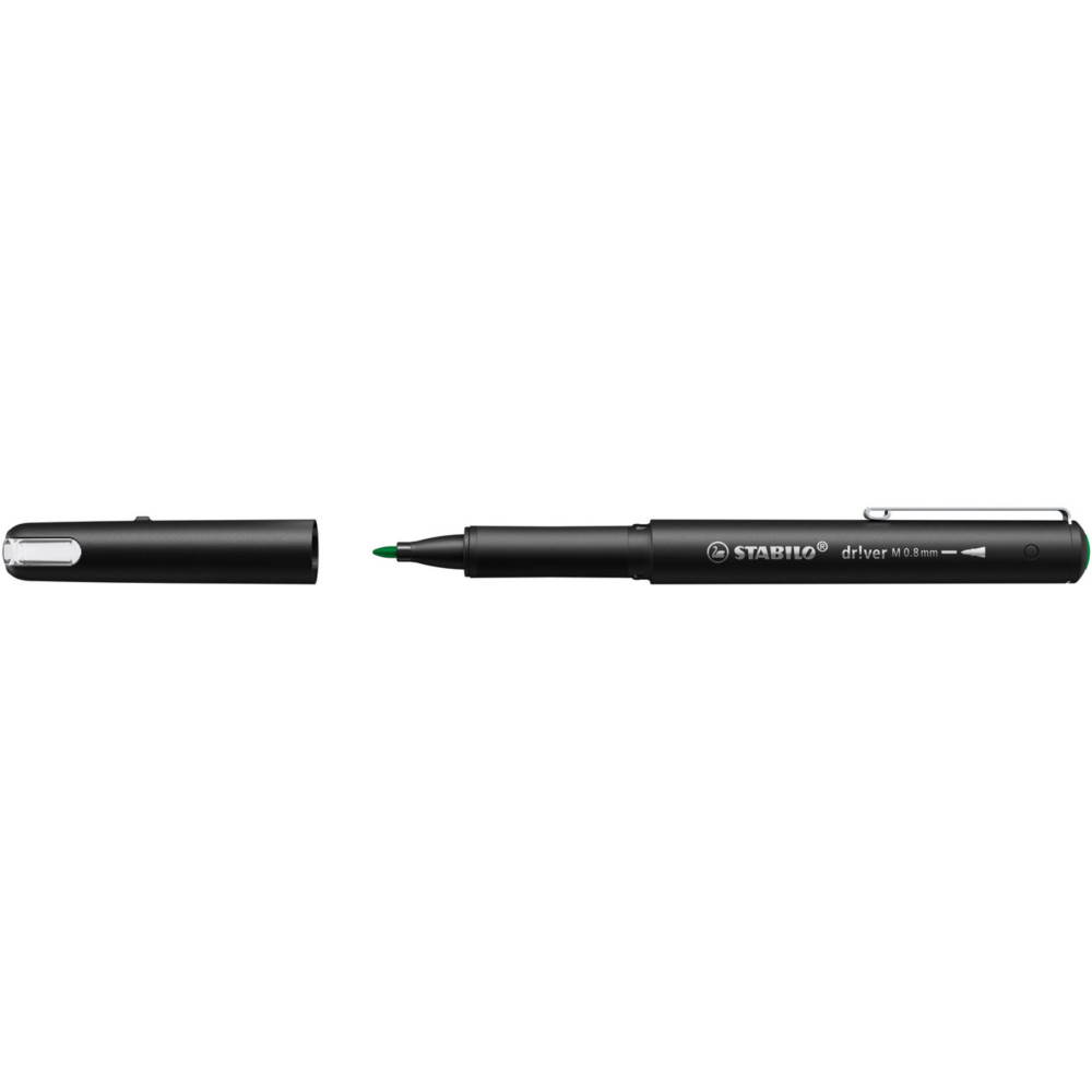 STABILO Stylo-feutre Dr!ver pointe moyenne (0,8mm) - Corps en plastique biosourc  - Encre Vert