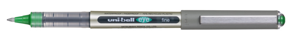 Uni Roller  encre liquide EyeFineUB-157 bille moyenne de 0,7mm - corps gris encre verte