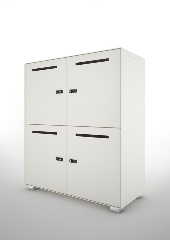 Casiers vestiaires mtal Primo Locker Module de 4 cases - Blanc
