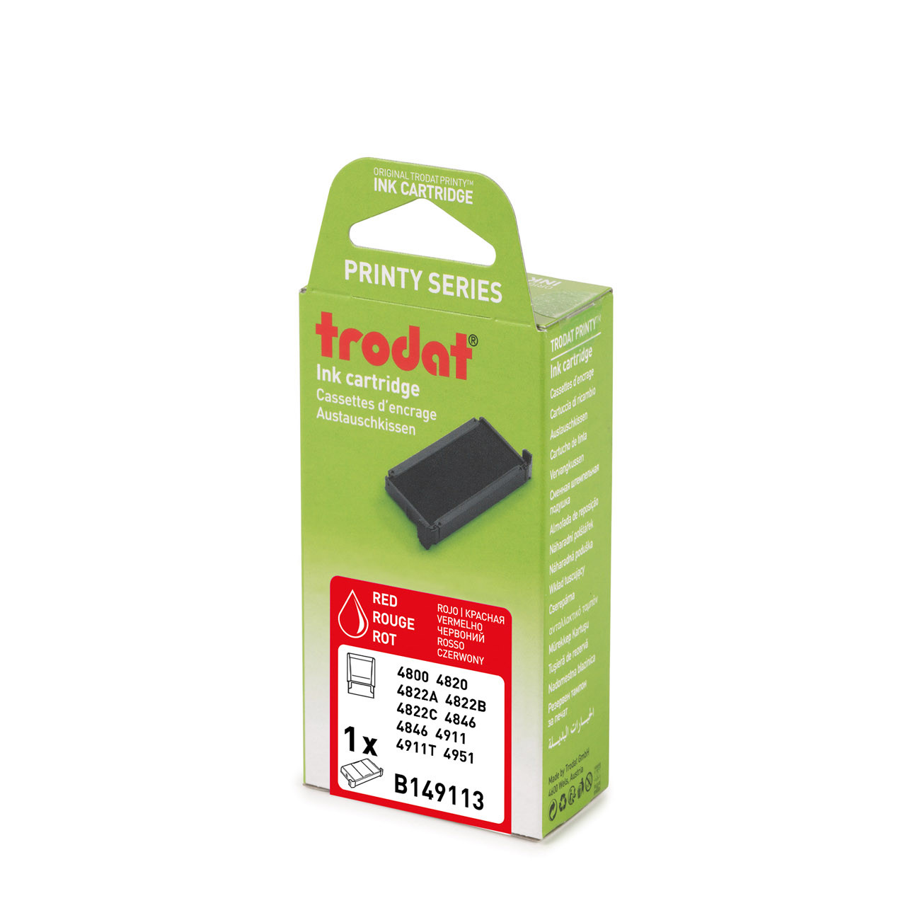 Trodat Cassette d'encre de rechange pour tampons Printy 4911 - Rouge