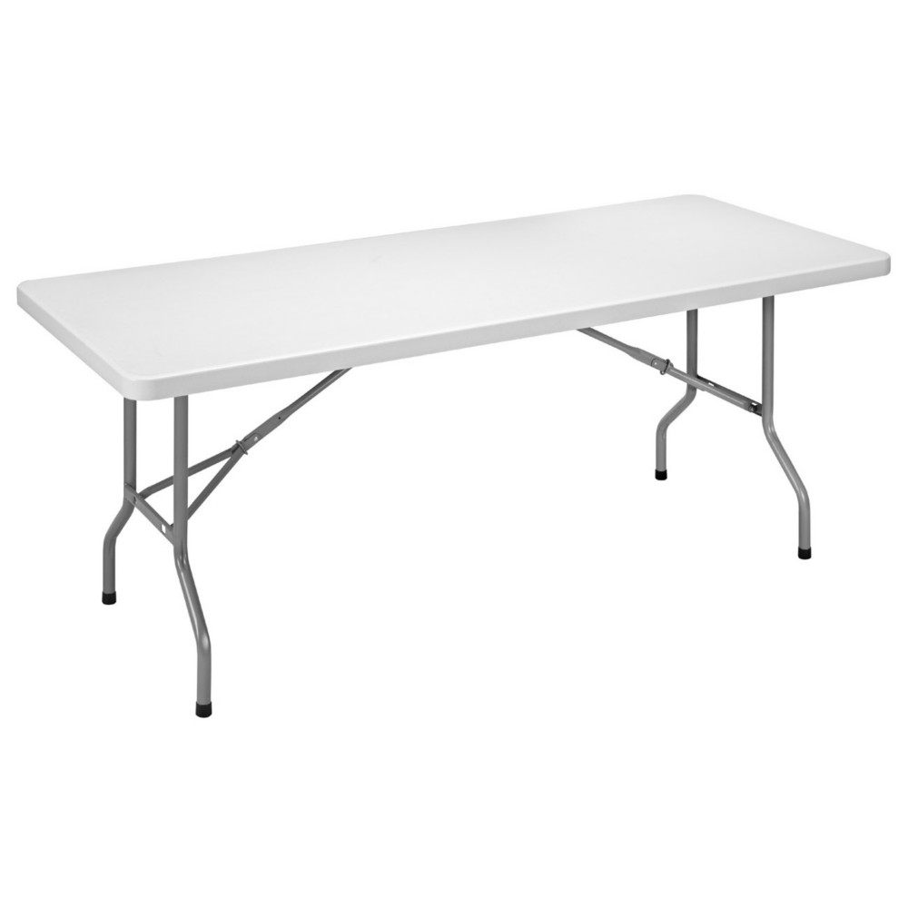 Table pliante polythylne rectangle L.152 x P.76 cm - Gris