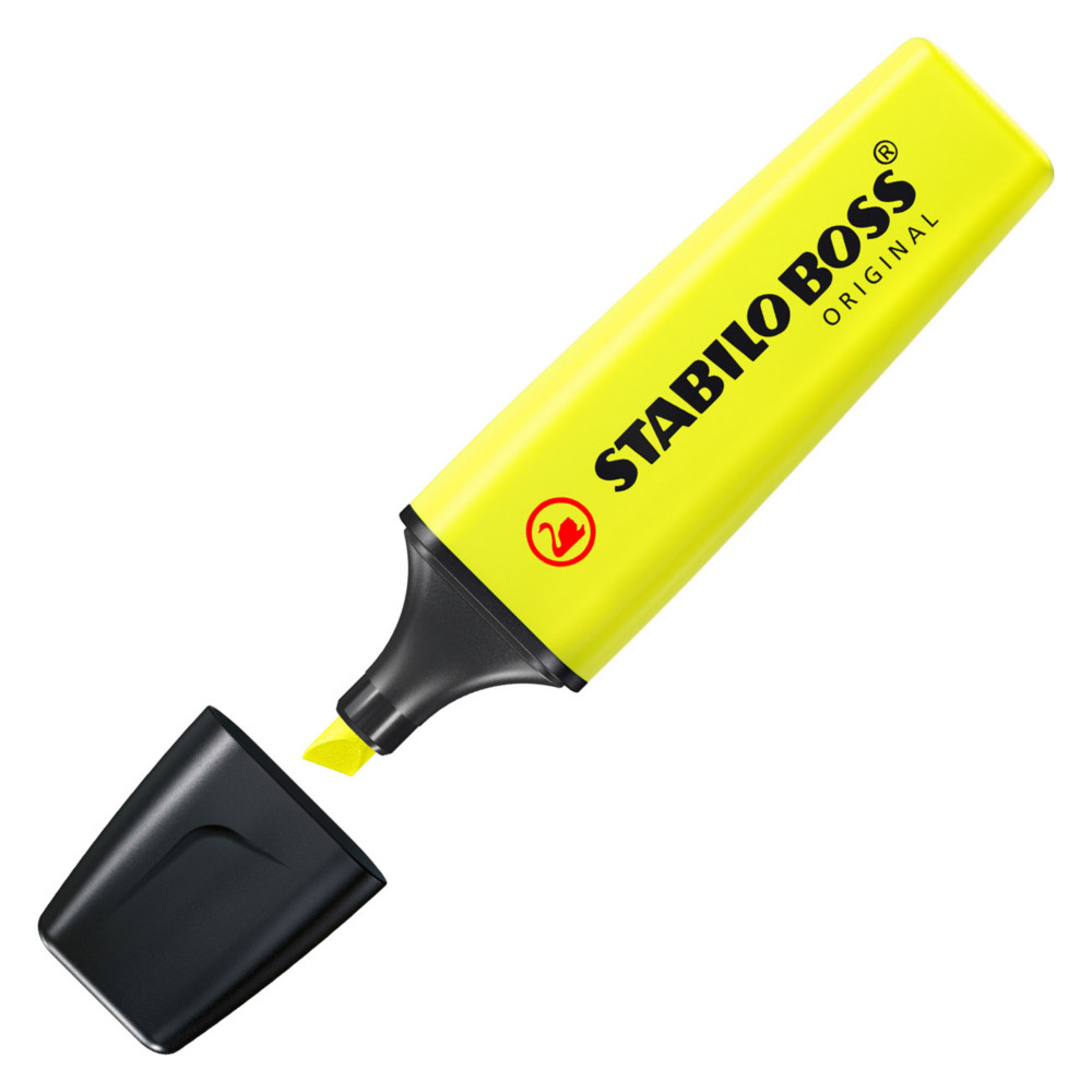 STABILO BOSS ORIGINAL Surligneur pointe biseaute 2 et 5 mm - Jaune fluo