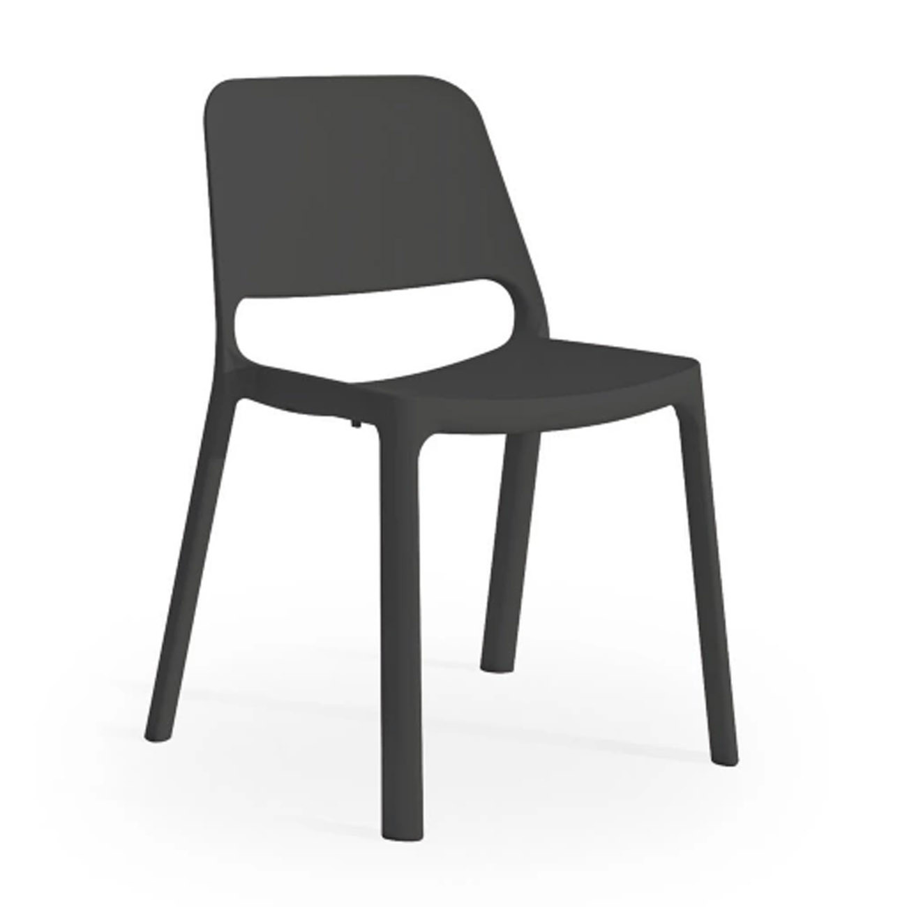 Chaise d'intérieur / extérieur Nuke en polypropylène recyclé - Anthracite