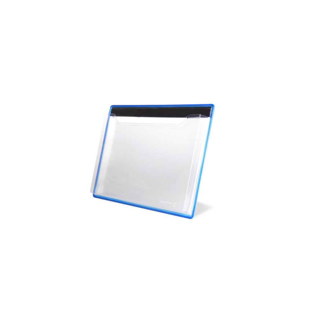 DJOIS by Tarifold Protge document mural magntique A4 paysage en PVC rigide cadre mtal Bleu - lot de 5