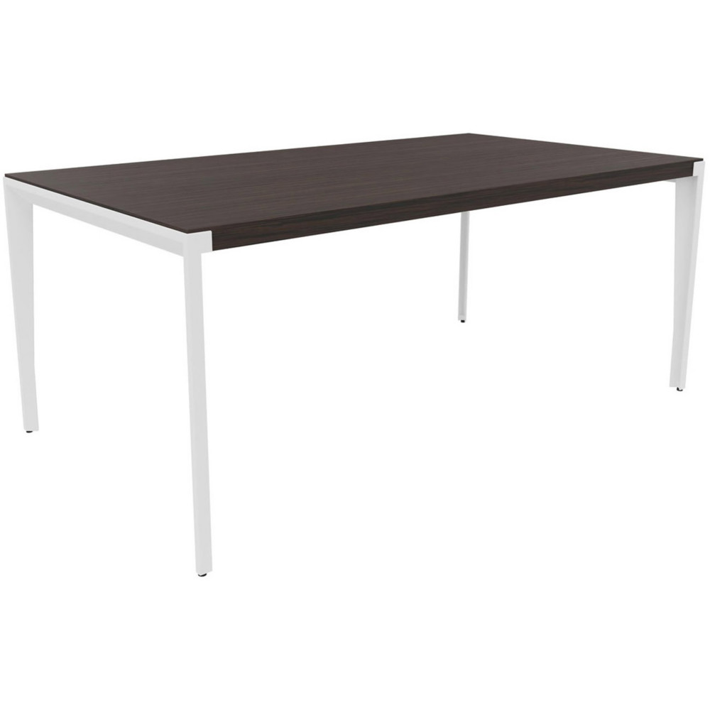 Bureau de direction Arold L.200 x P.100 cm - Placage bois Ebne - Pitement mtal blanc