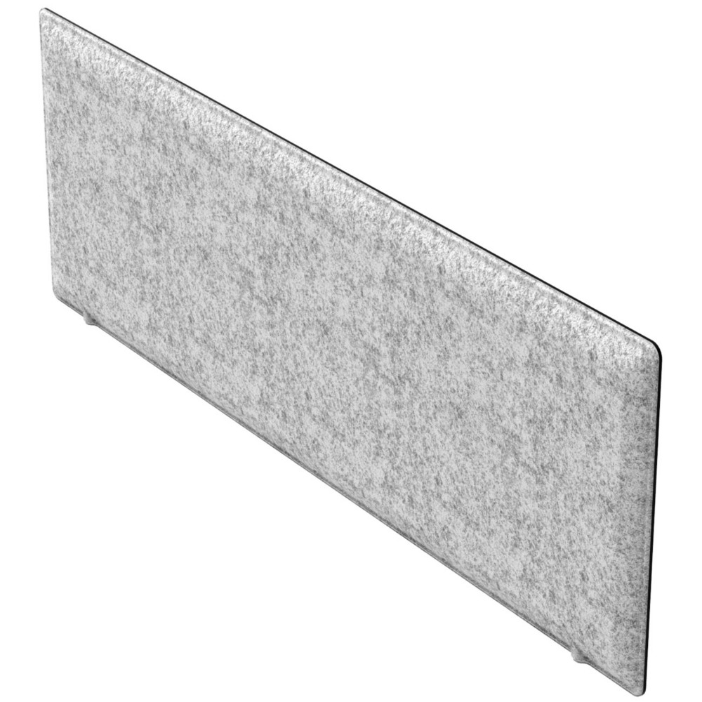 Panneau-Ecran Acoustique Moody pour bureau L. 160 x l. 40 cm - PET recycl Gris Clair - Fixation Noire