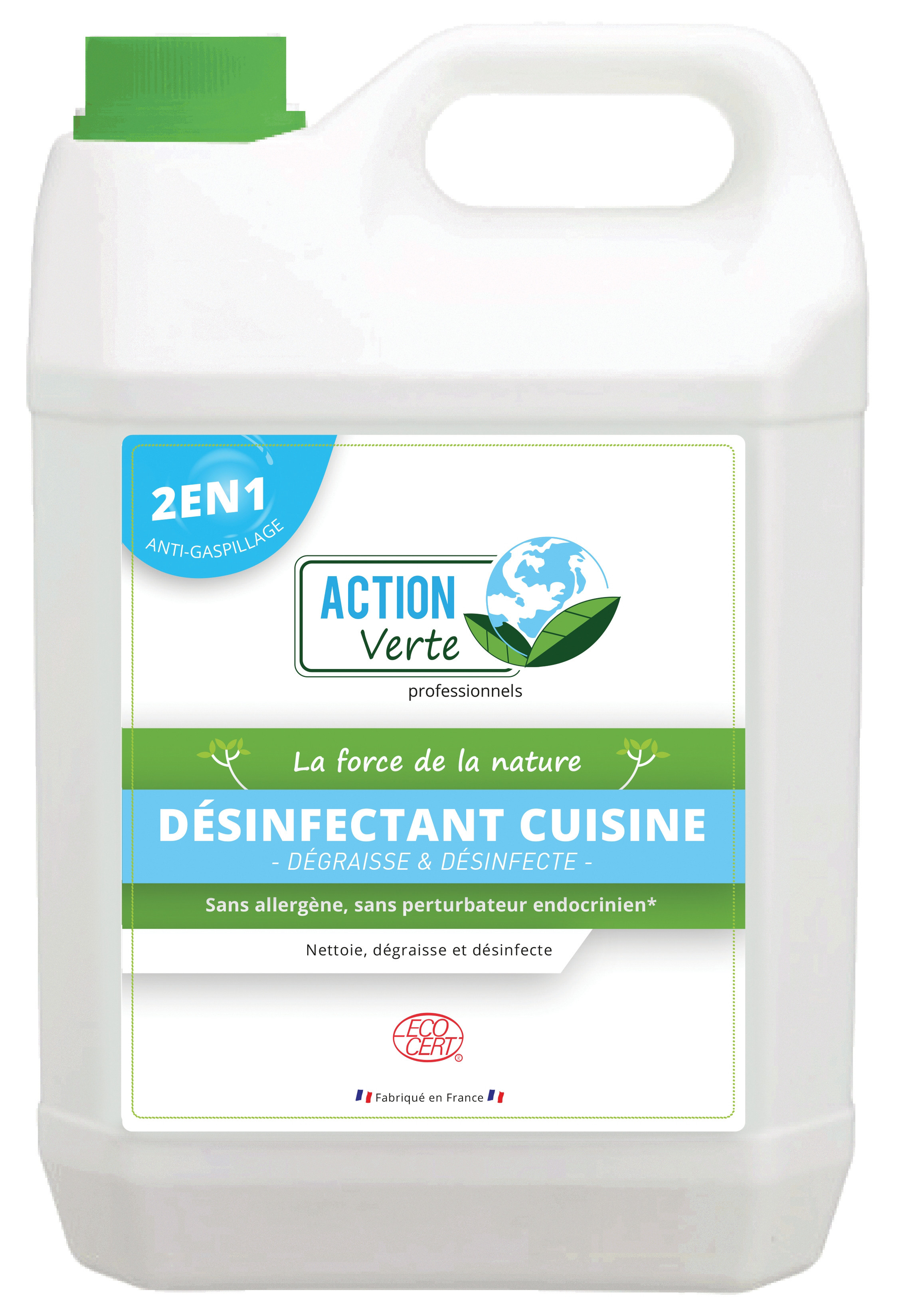 Action Verte Nettoyant désinfectant cuisine écologique - Bidon de 5L
