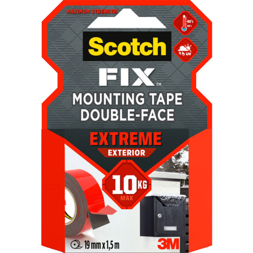 Scotch Ruban de mousse enduit d'adhsif double-face blanc 19mmx1,5m