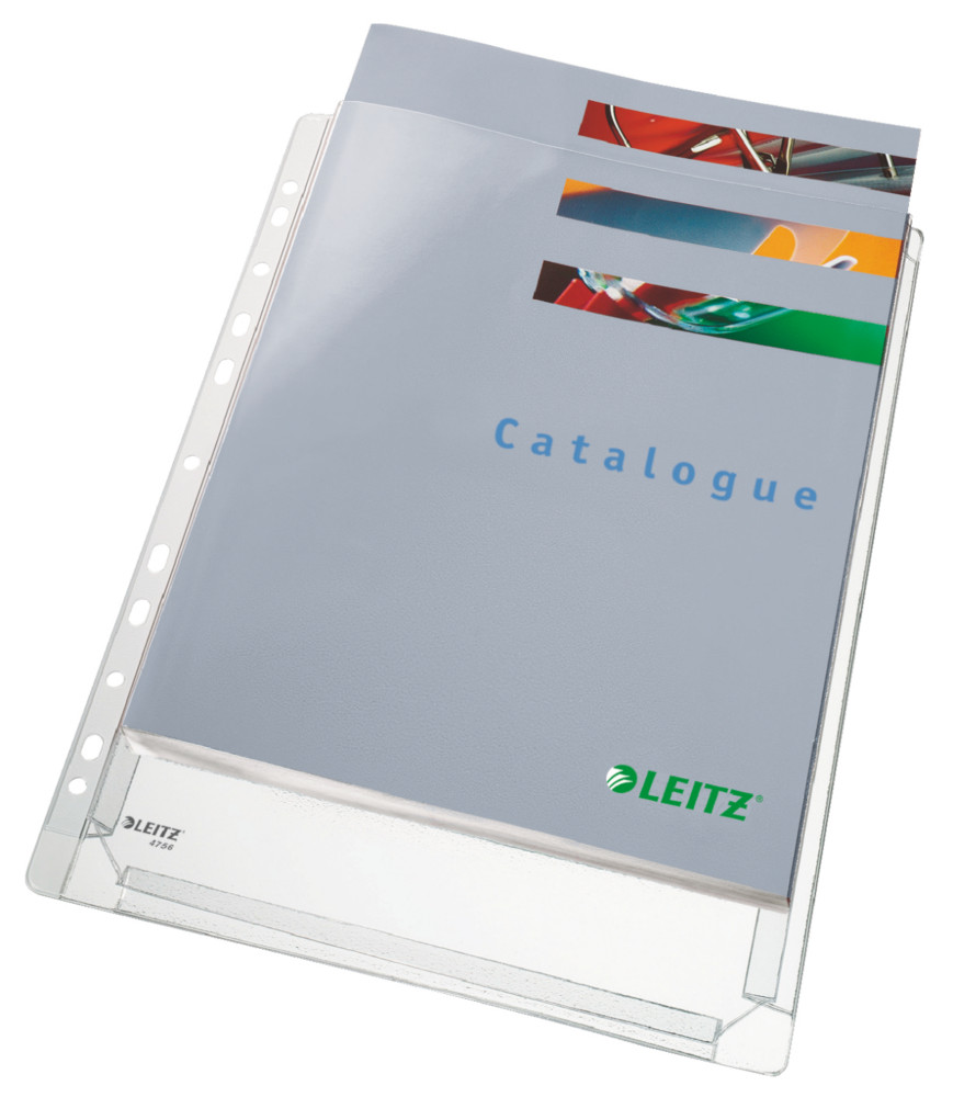 Leitz Pochettes perfores transparentes graines A4 PVC 170microns 11trous - Lot de 5