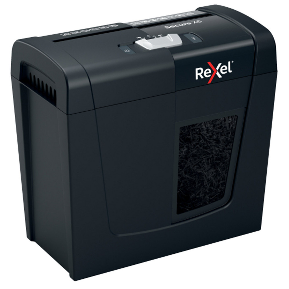 Rexel Destructeur de documents Secure X6 coupe croise DIN P4 - 6 feuilles - Corbeille 10L - Noir