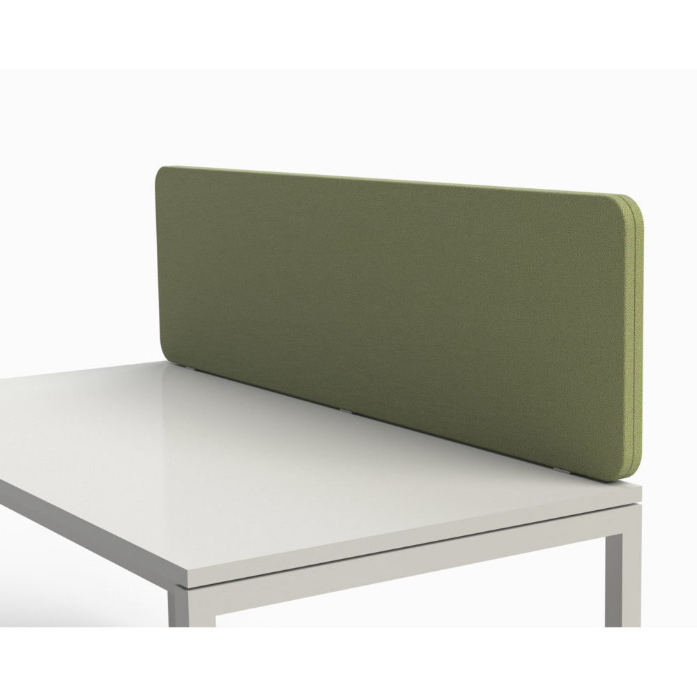 Panneau cran Sato pour bureau simple L.120 cm - Tissu Vert fort pince Aluminium