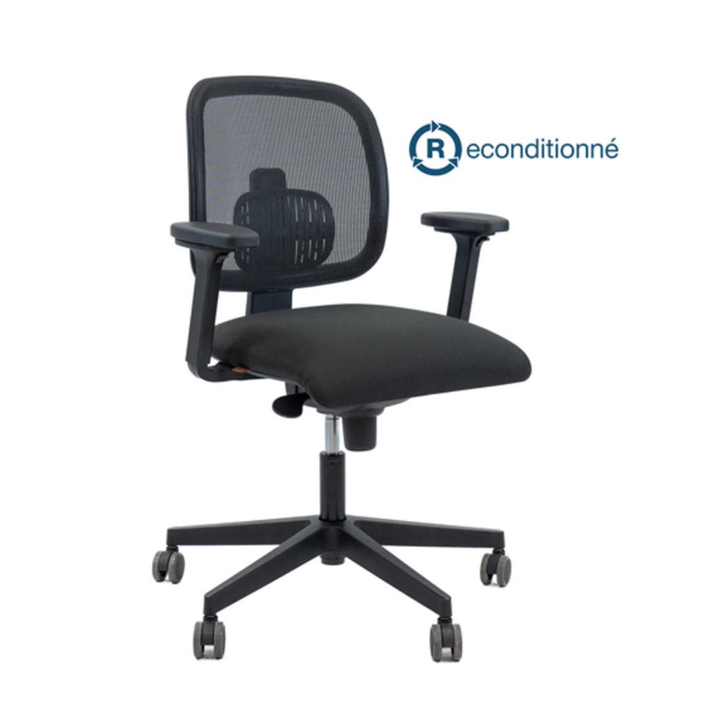 Raja Sige de bureau ergonomique reconditionn Infiniseat - Avec accoudoirs - Noir