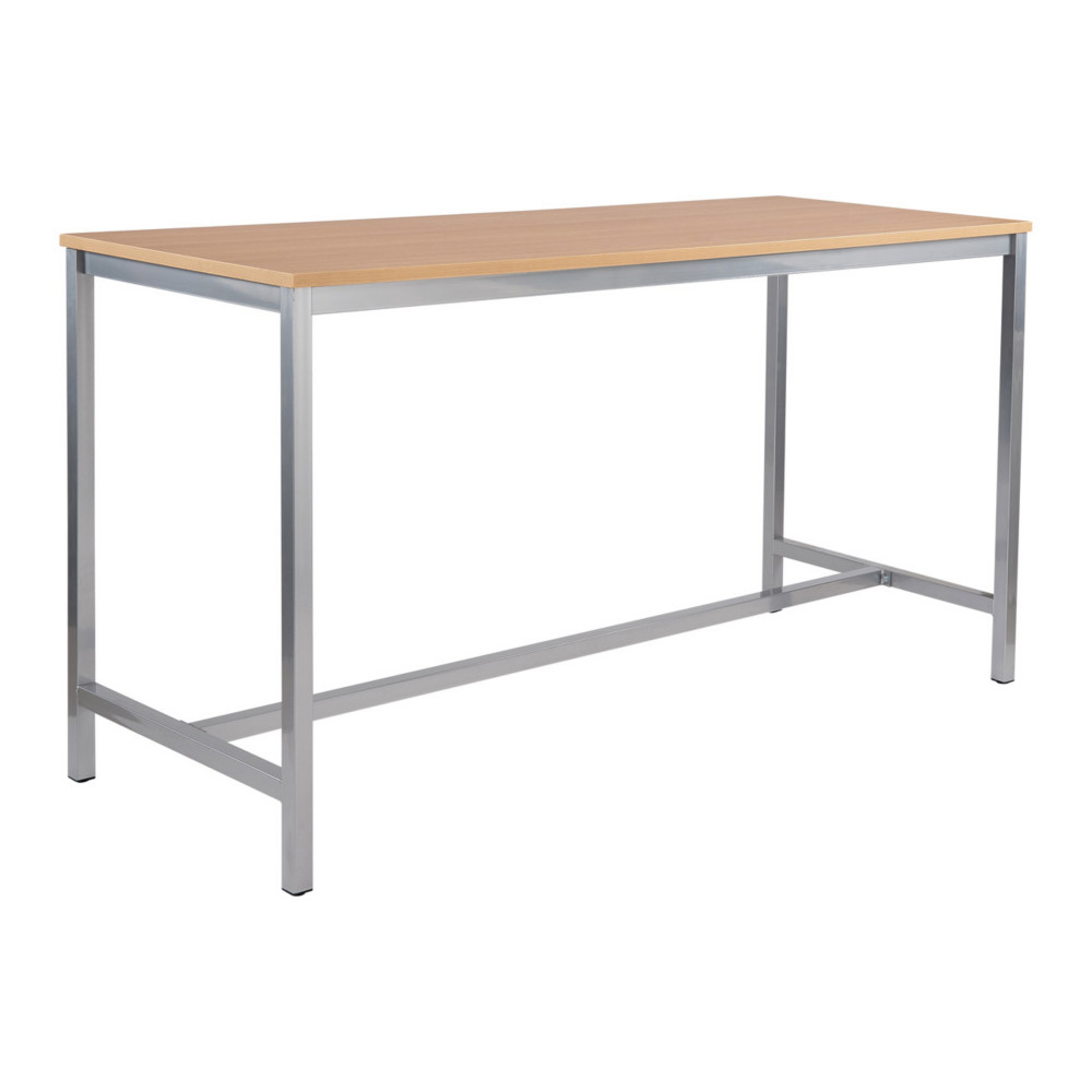 Table haute 110 cm polyvalente Budget 200 x 80 cm - Chne pieds mtal Aluminium