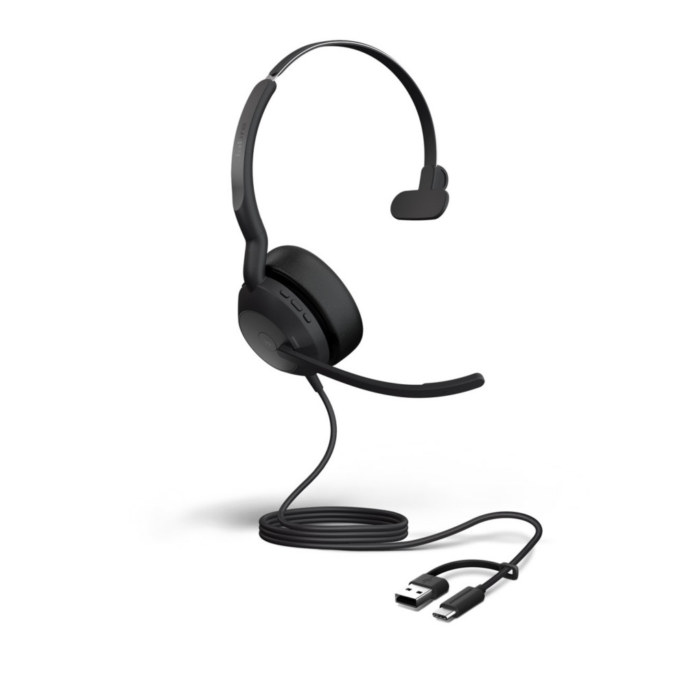 Jabra Evolve2 50 MS Mono Casque filaire USB-C / USB-A + Bluetooth