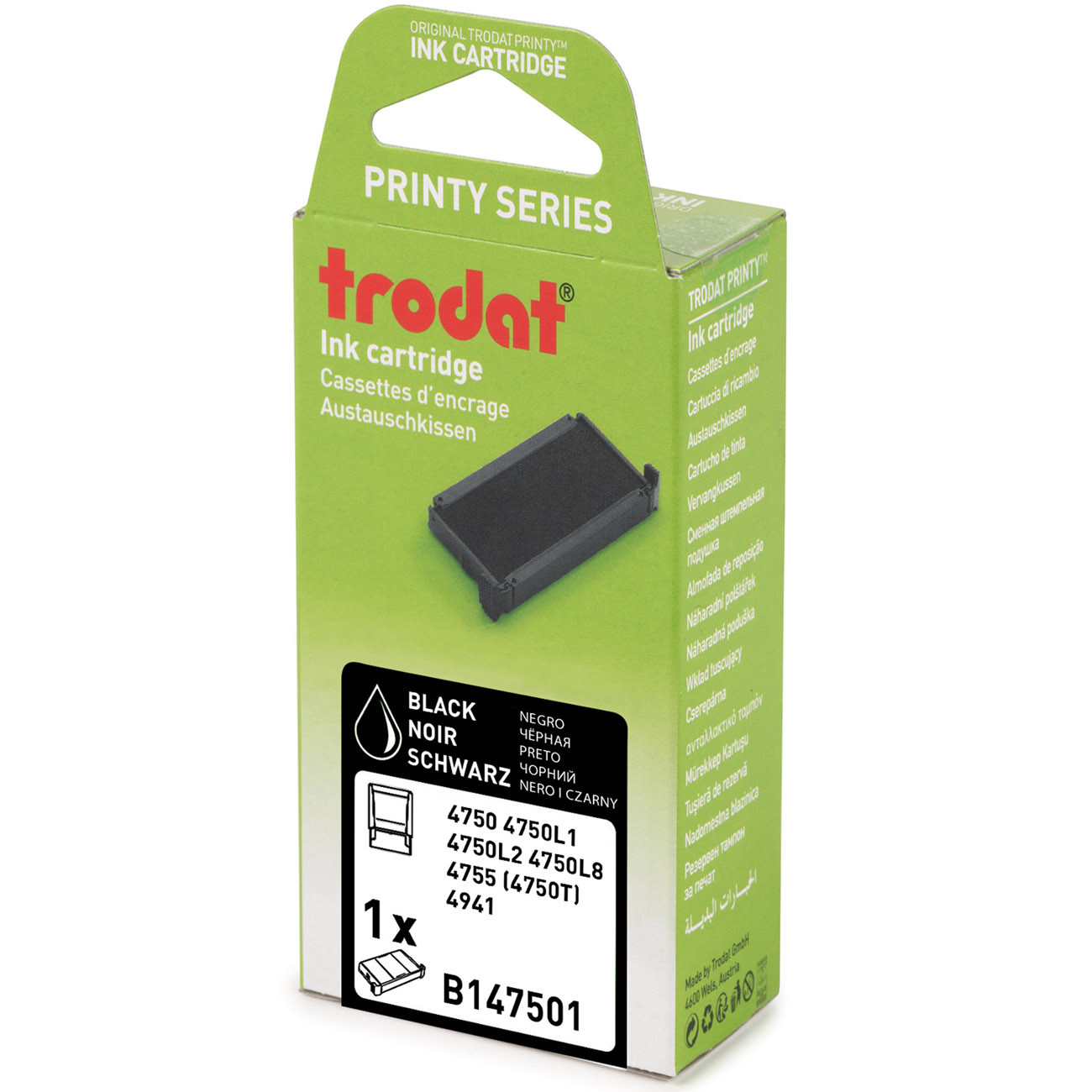 Trodat Cassette d'encre de rechange pour tampons Printy 4750 - Noir