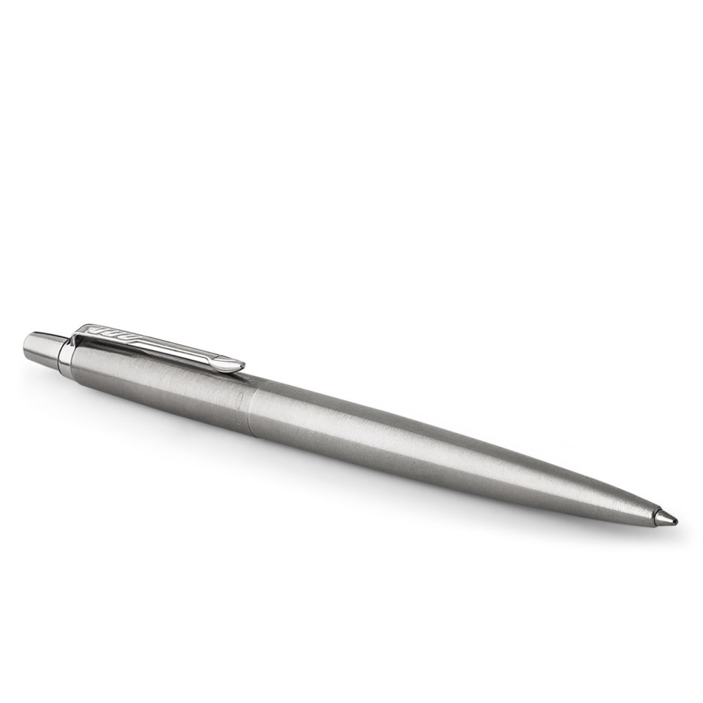 Parker Jotter - Stylo bille rtractable pointe moyenne corps acier chrom - encre bleue