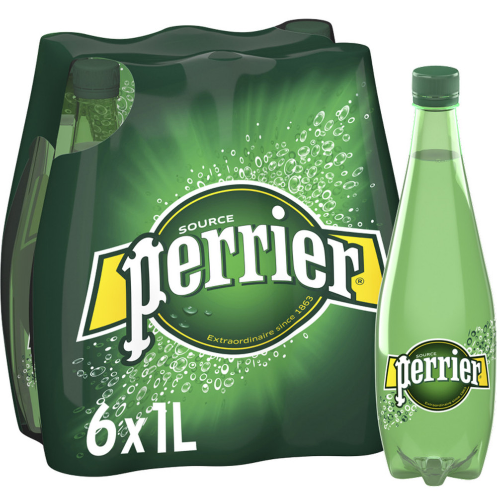 Perrier Eau minrale gazeuse - Lot 6 bouteilles 1 L