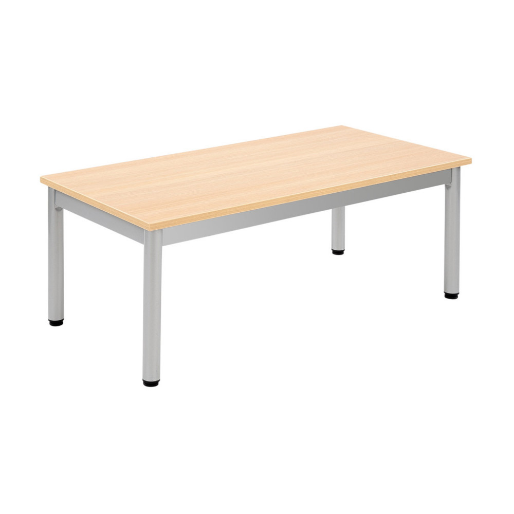 Table basse 100 x 50 cm - Chne pieds mtal Aluminium