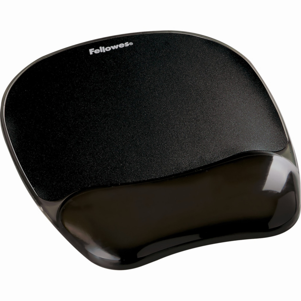 Fellowes Gel Crystal Tapis de souris ergonomique avec repose-poignet intgr - Noir
