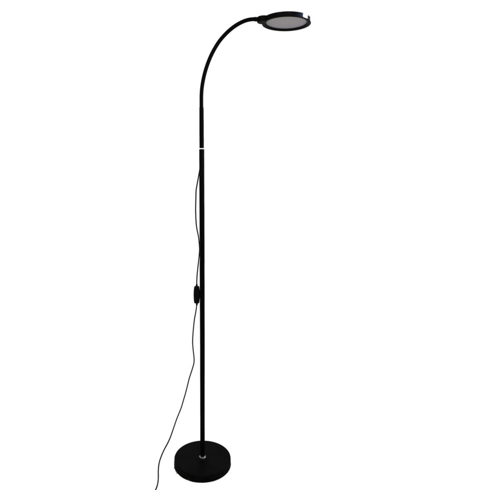 Unilux Lampadaire liseuse Lexy - Led intgre - Bras flexible - Variateur d'intensit - Noir