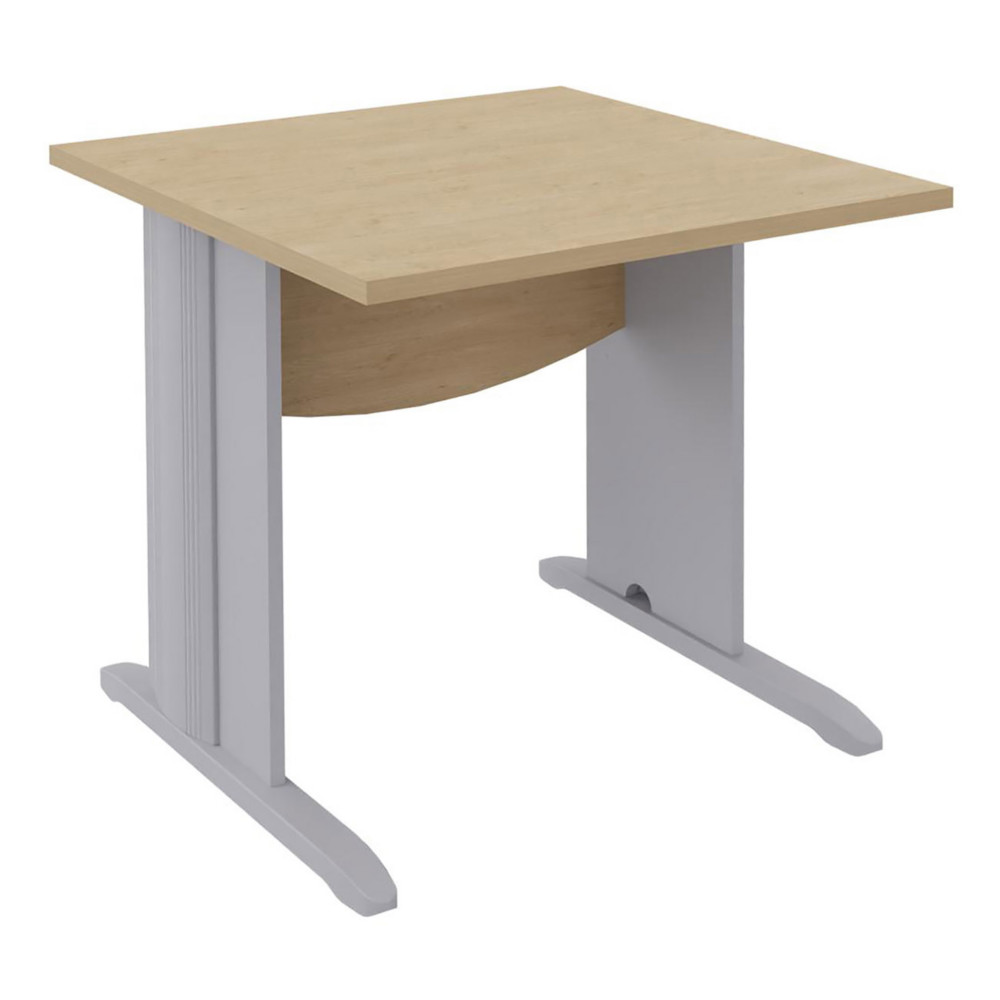 Bureau Droit Activity - L.80 x P.80 cm - Plateau Chne clair - Pieds L Aluminium