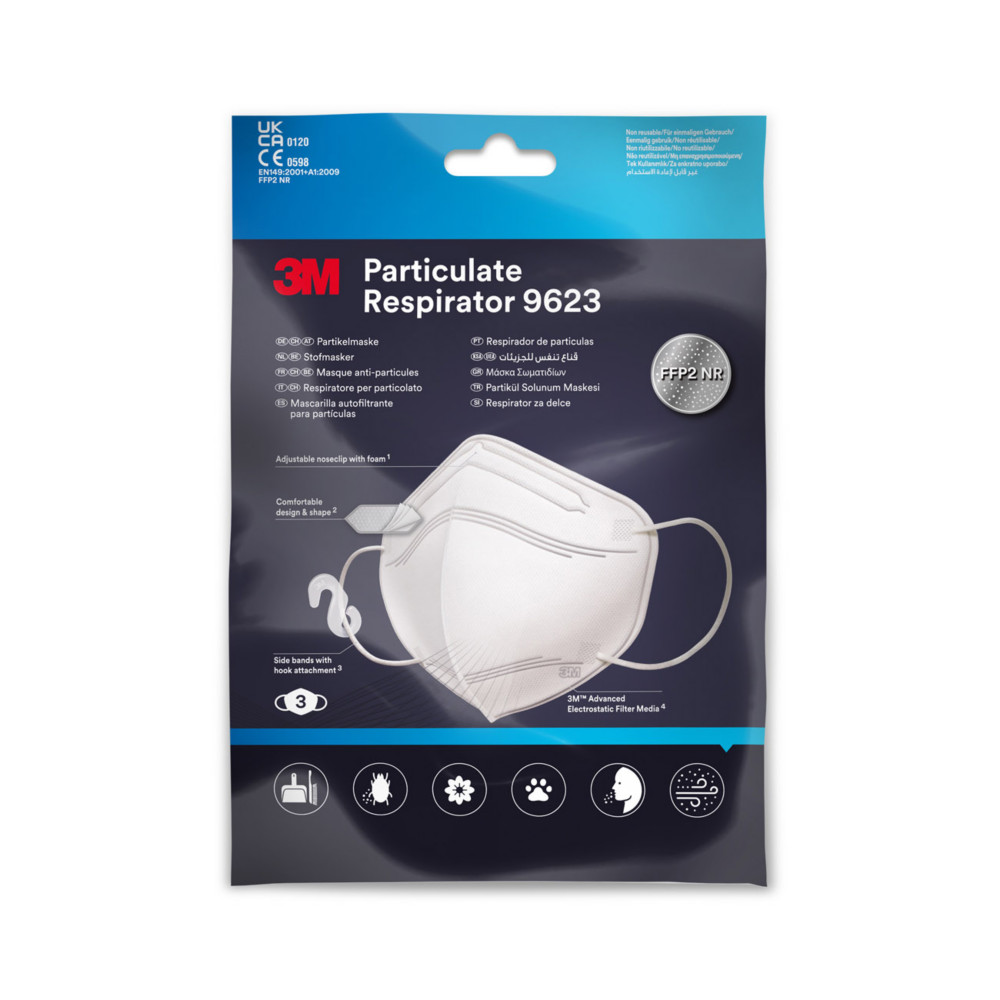 Nexcare Masque de protection respiratoire FFP2 sans soupape - Blanc - Bote de 3