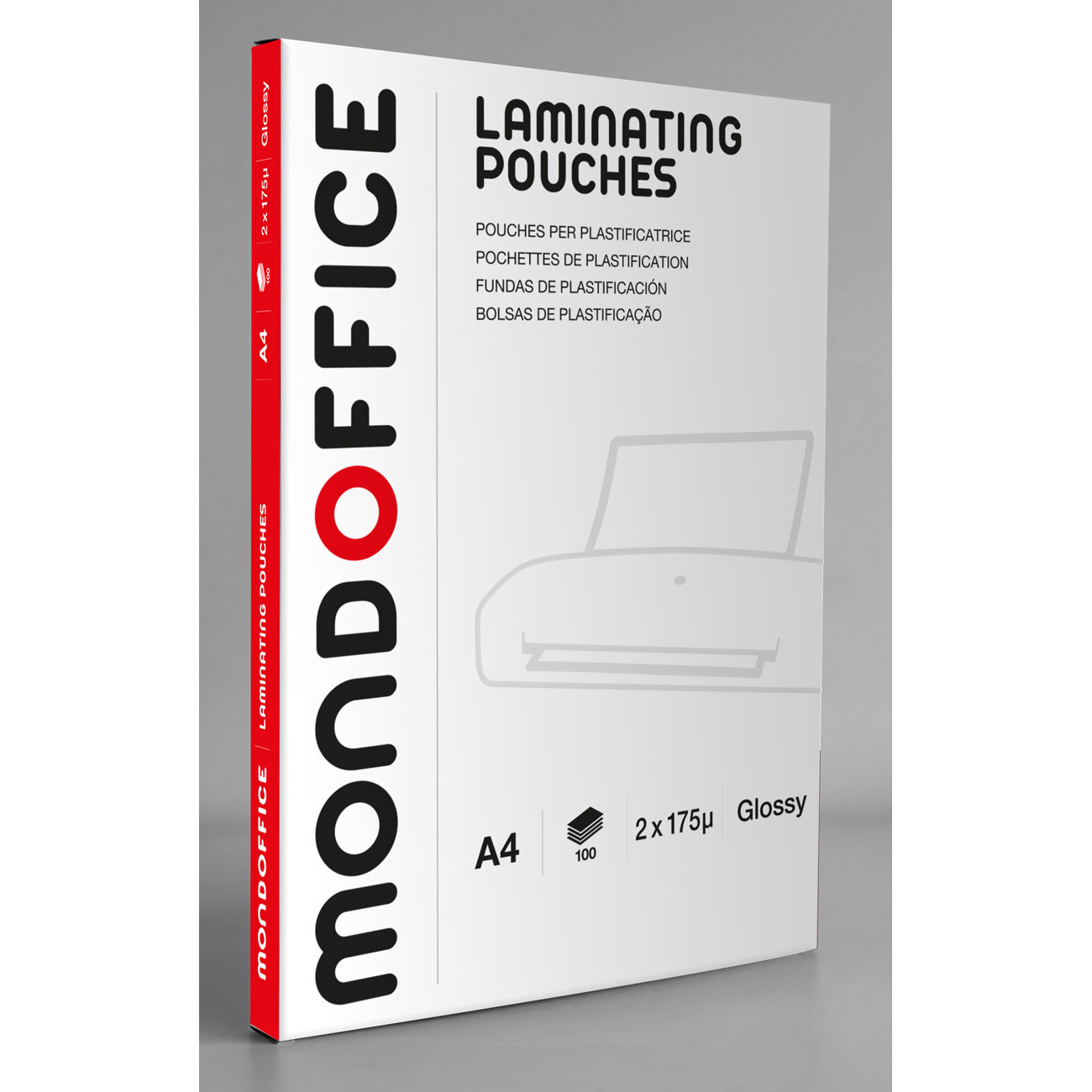 Mondoffice Pochettes de plastification A4 - Epaisseur : 175 microns par face - Boîte de 100