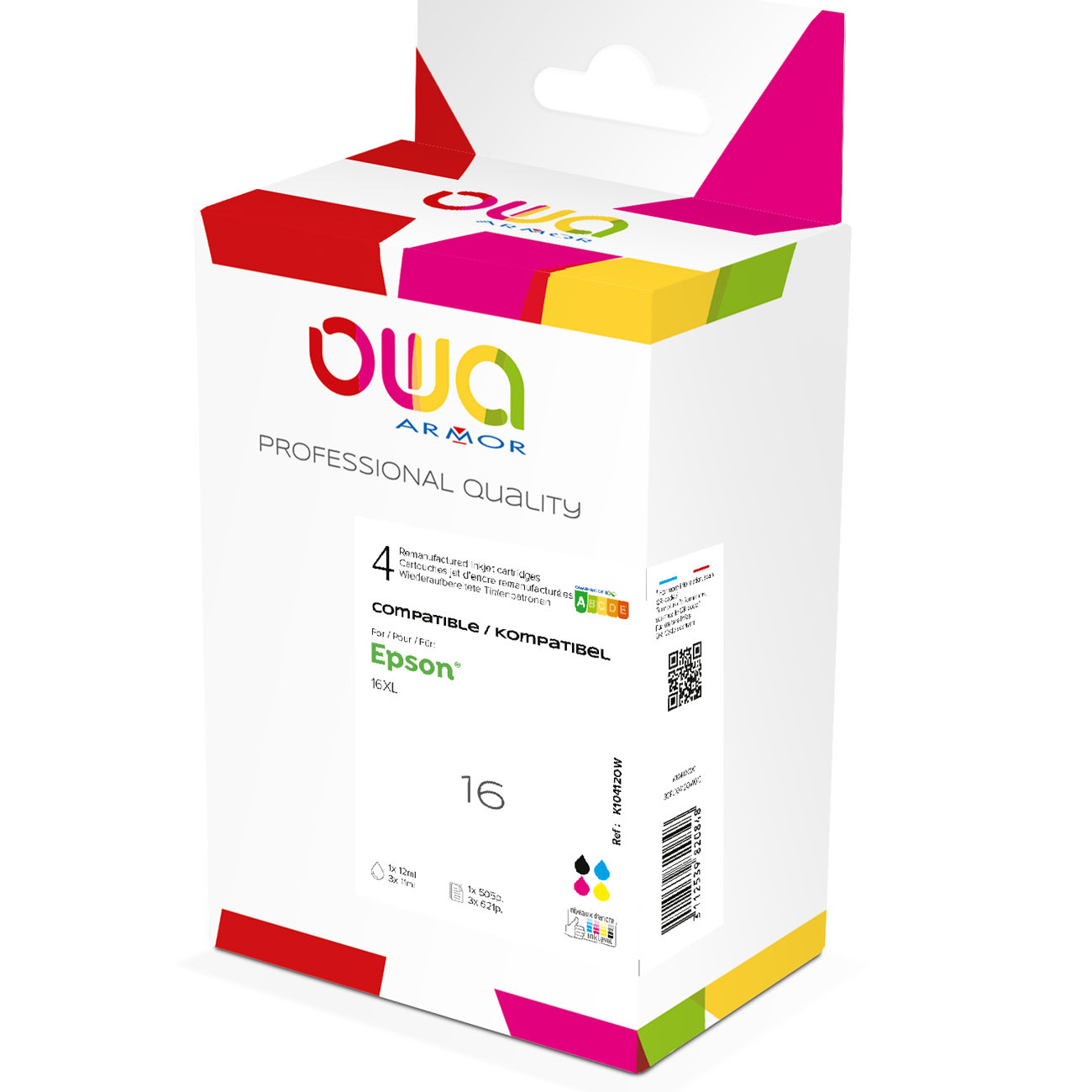 OWA Epson 16xl Encre Remanufactur&eacute;e Haute Capacit&eacute; 4 Couleurs