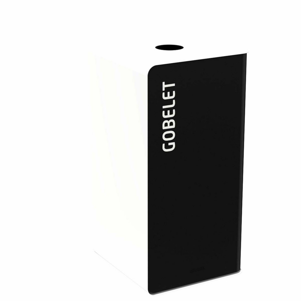 Rossignol Poubelle de tri slectif Cubatri gobelets - 40L - Noir corps Blanc