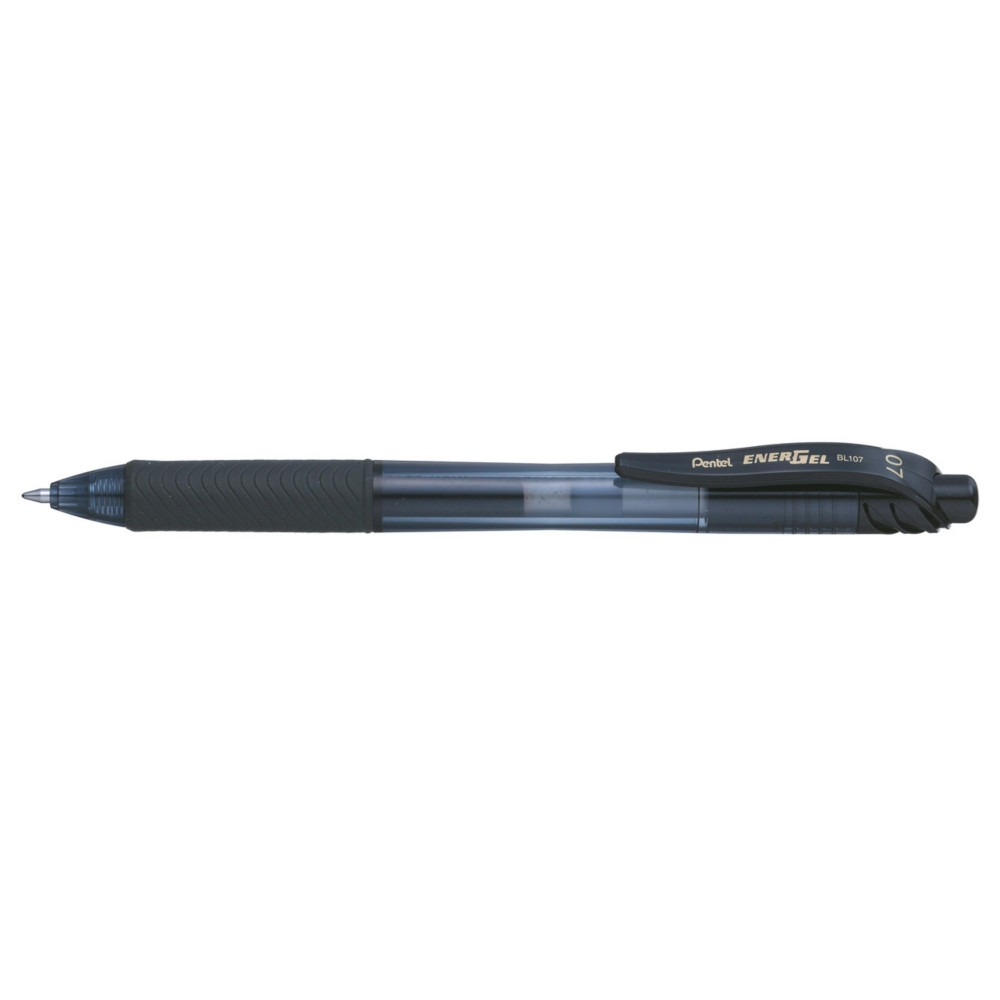 Pentel Stylo roller rtractable EnerGel BL107 pointe moyenne (0,7mm) avec zone de prhension - Encre Noire