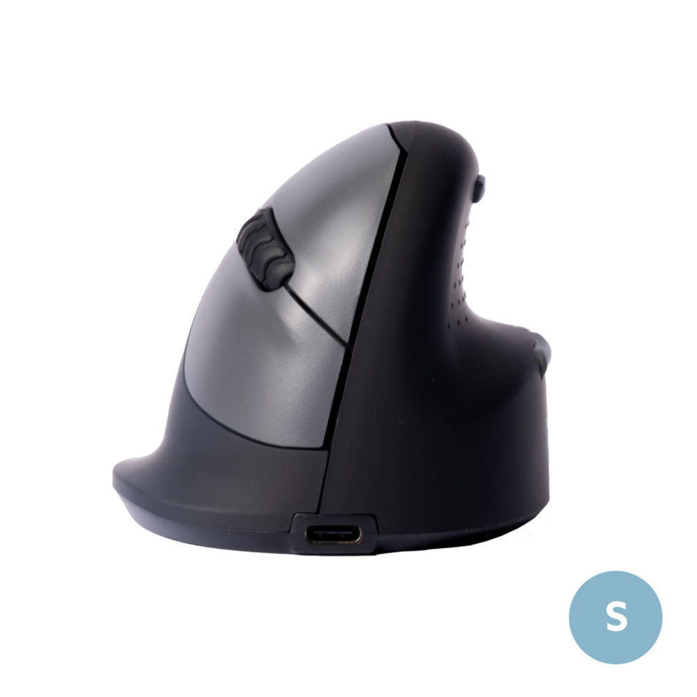 R-Go Tools Souris ergonomique verticale sans fil rechargeable droitier R-Go HE Break - Taille S - Noir et Gris