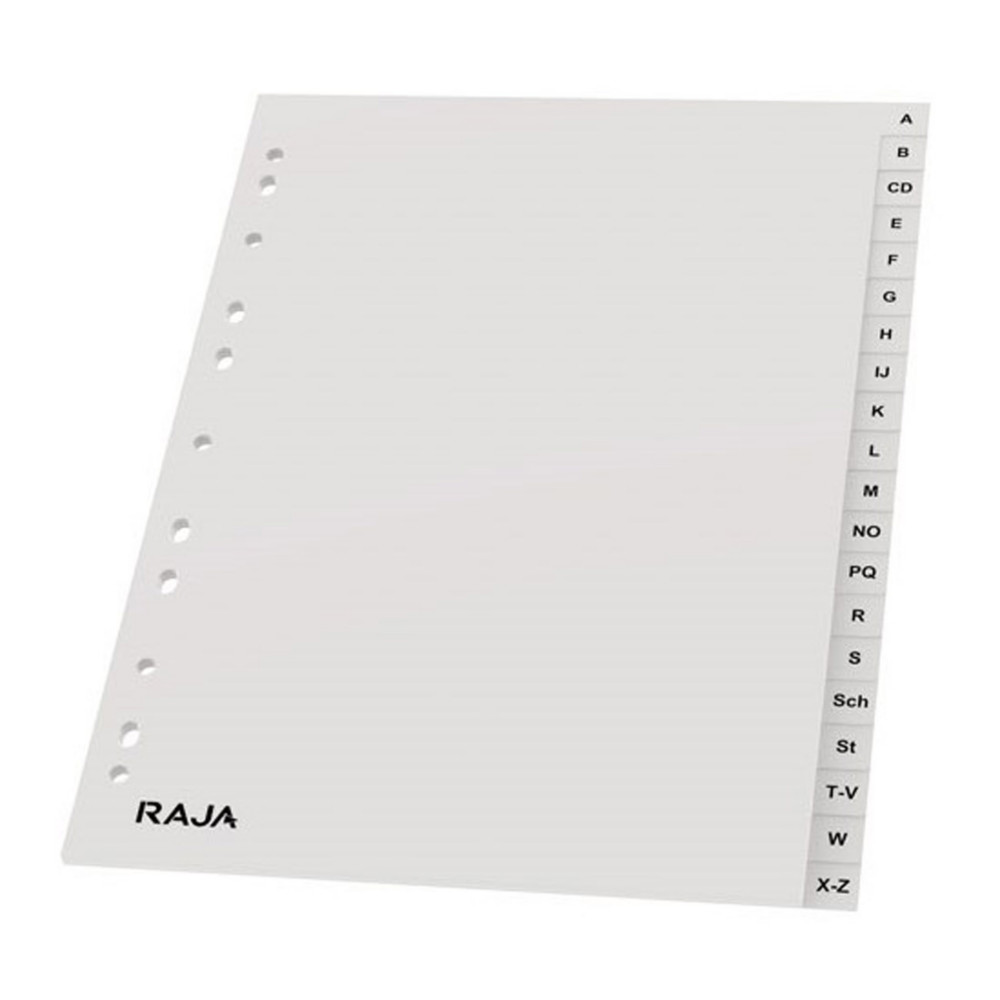 RAJA Intercalaires alphabtiques A4 en polypropylne gris - 20 divisions