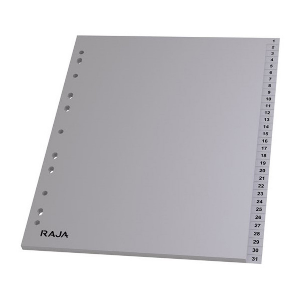 RAJA Intercalaires numriques A4+ en polypropylne gris - 31 divisions
