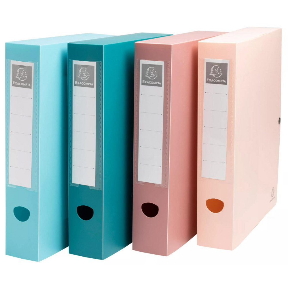 Exacompta Bote de classement A4 Skandi - Polypro recycl - Dos 6 cm - Assorties