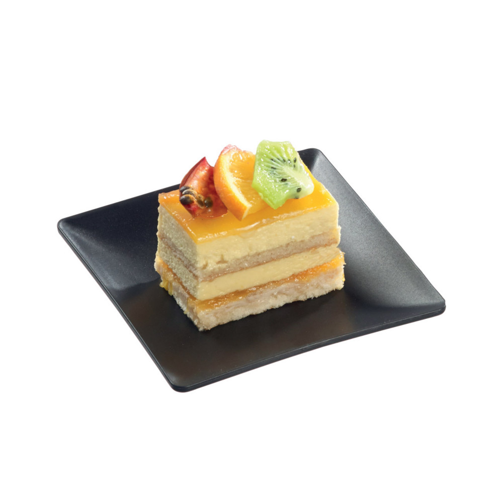 Assiette carre en polypropylne noire 11 x 11 cm - Lot de 10