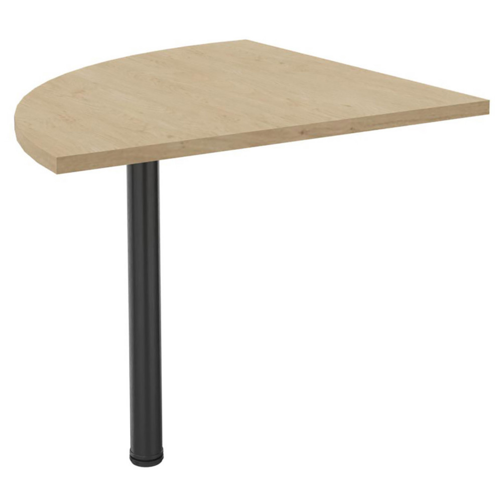 Angle de liaison 90 arrondi Axiome - Cts 80 cm - Plateau Chne - Pied Anthracite