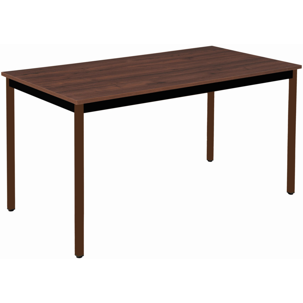 Table Polyvalente rectangle - L.140 x P.70 cm - Plateau Noyer - Pieds Brun