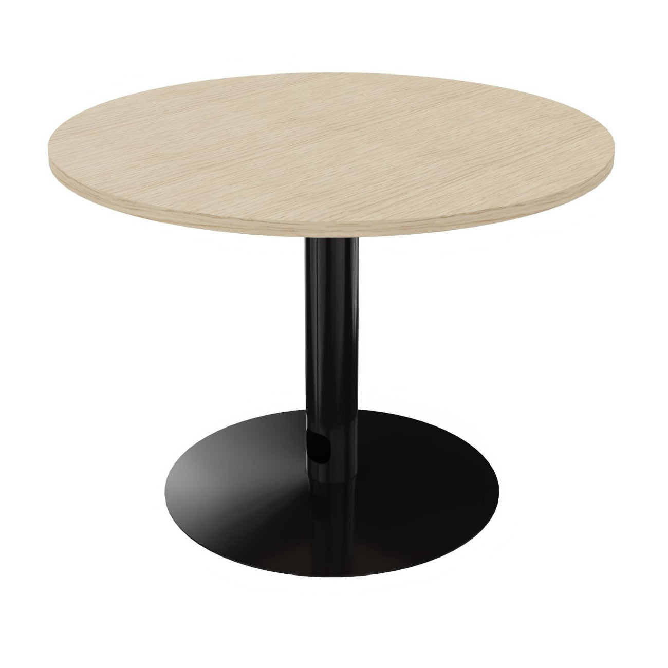 Table ronde 100 cm - Piètement tulipe Noir - Plateau Chêne