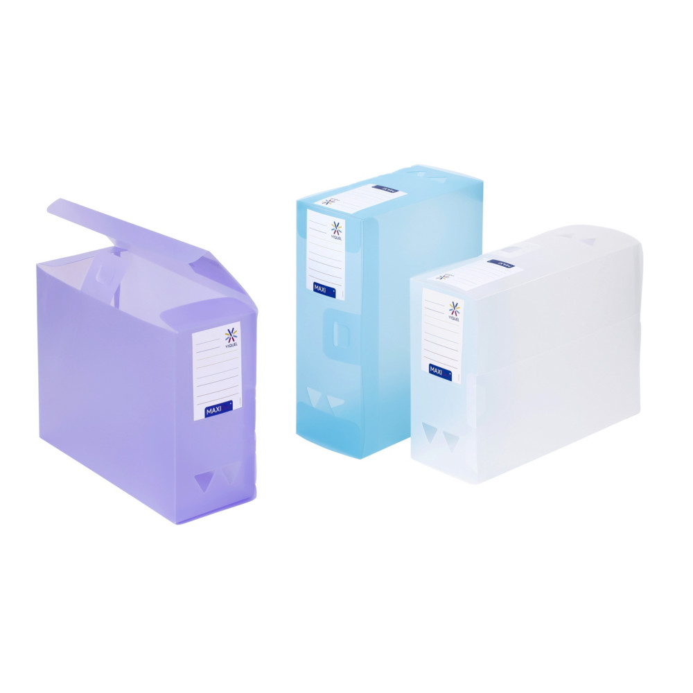 Viquel Bote de classement A4 Propysoft Maxi en polypropylne - Dos 12 cm - Coloris assortis pastels