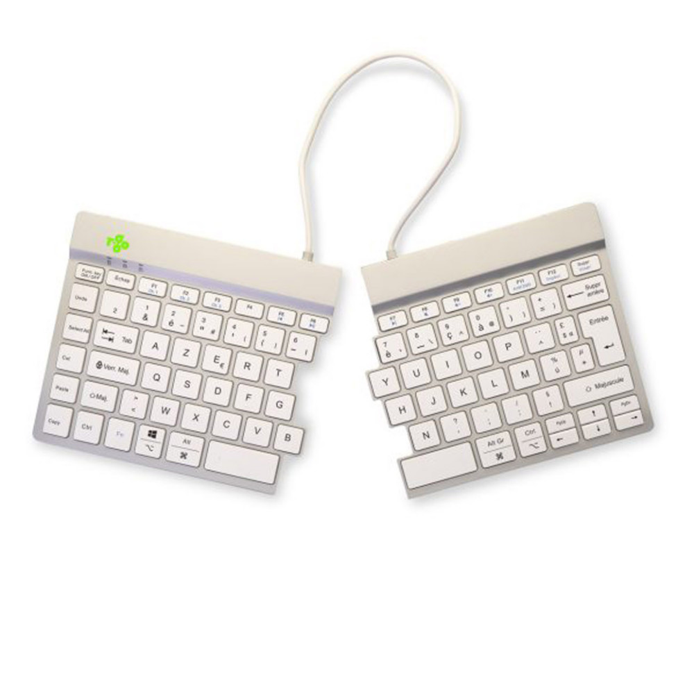 R-Go Tools Split Break Clavier ergonomique sans fil Bluetooth - Transportable - Blanc