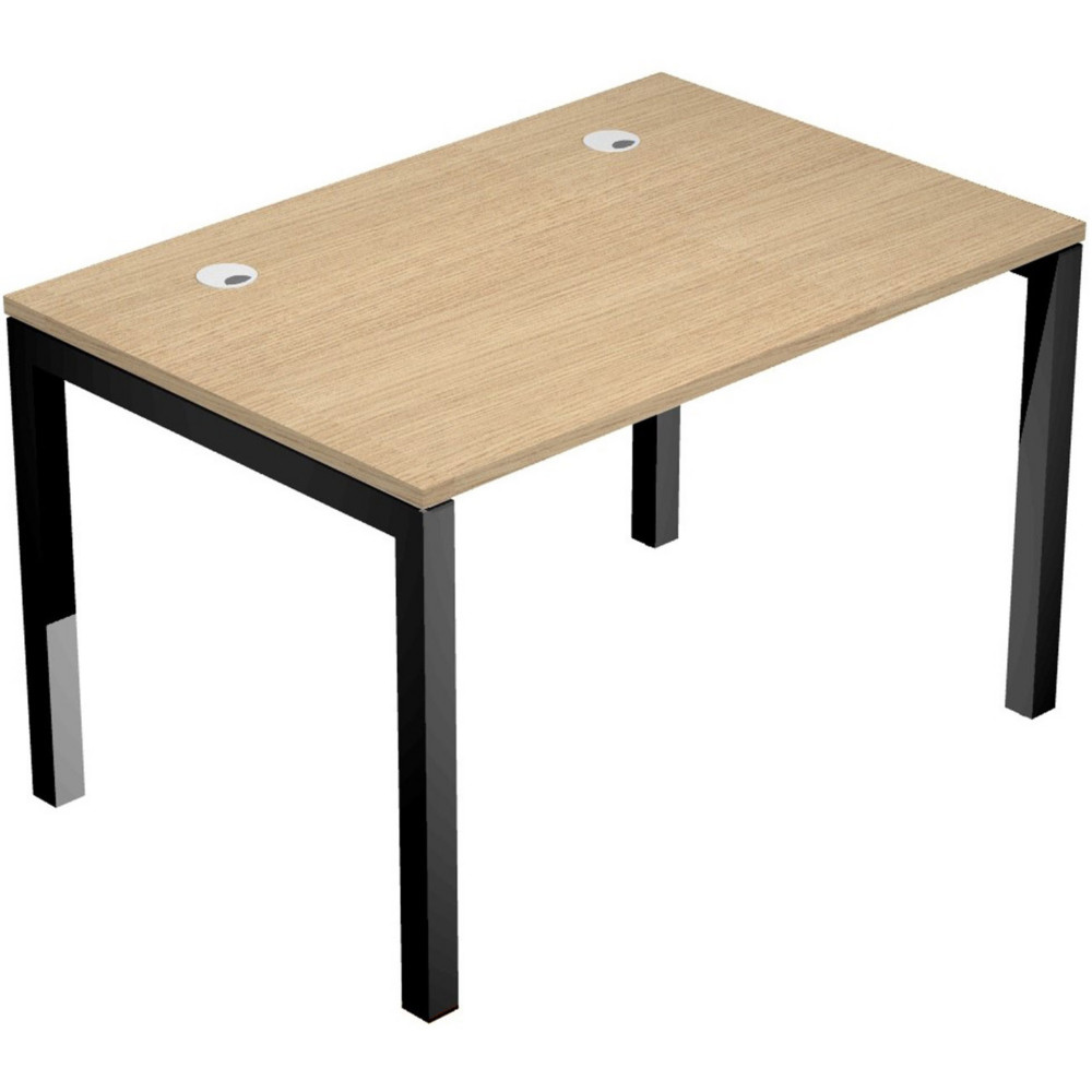 Bureau droit Eminence - L.120 x P.80 cm - Plateau Chne - Pieds Noir