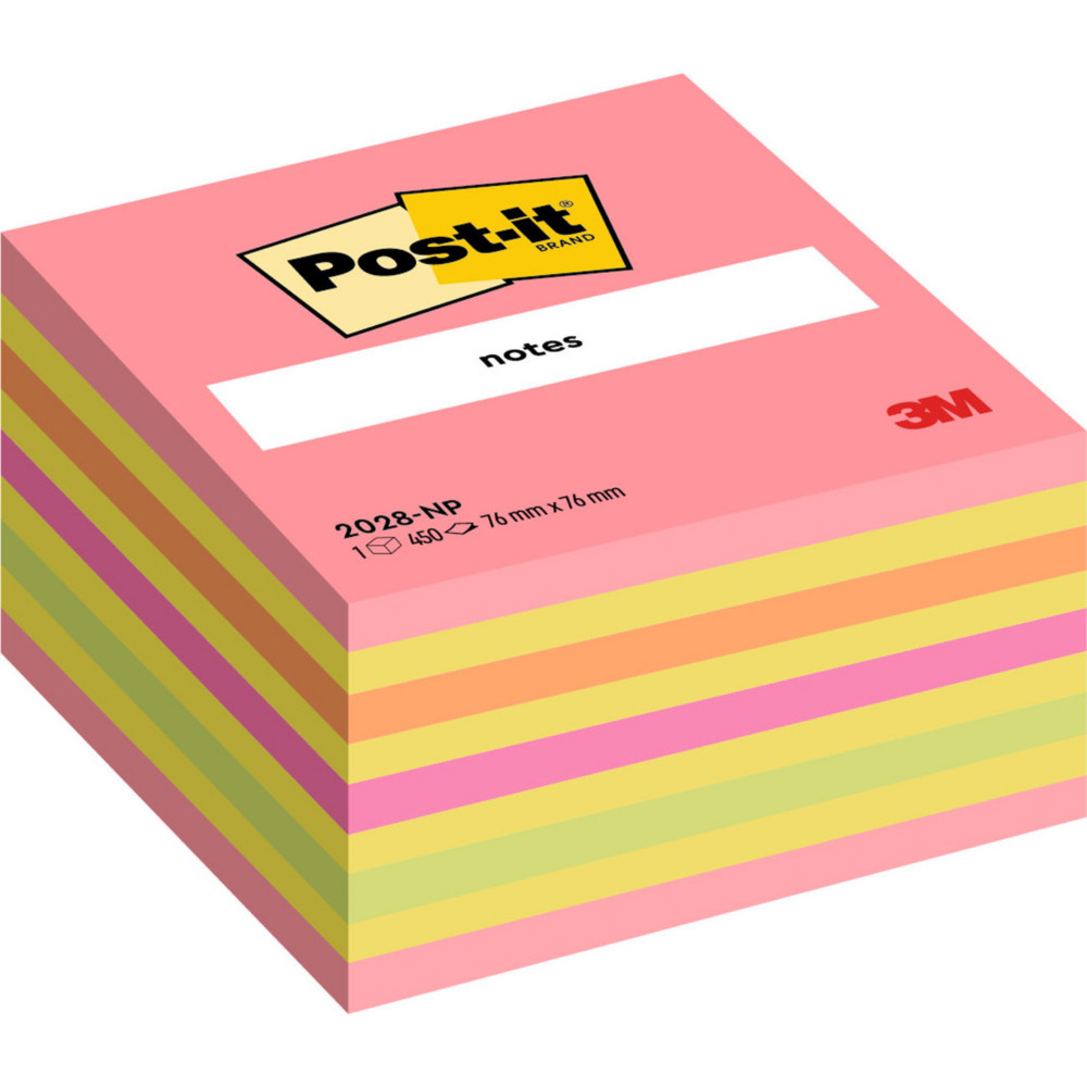 Post-it Notes repositionnables 76 x 76 mm - Rose Non - Bloc de 450 feuilles