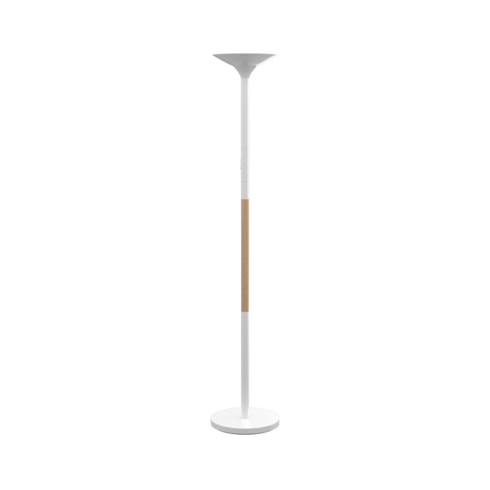 Unilux lampadaire Pryska - Led intgre - 40W - Variateur d'intensit - Acier et bois htre - Blanc