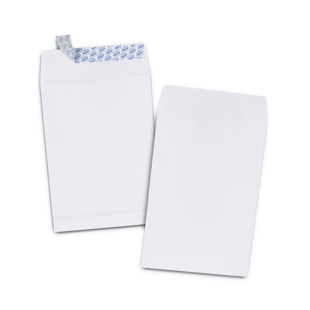 Pochette kraft blanche C4 229 x 324 mm 120g sans fentre - soufflet 3 cm - autocollante bande protectrice - Lot de 50